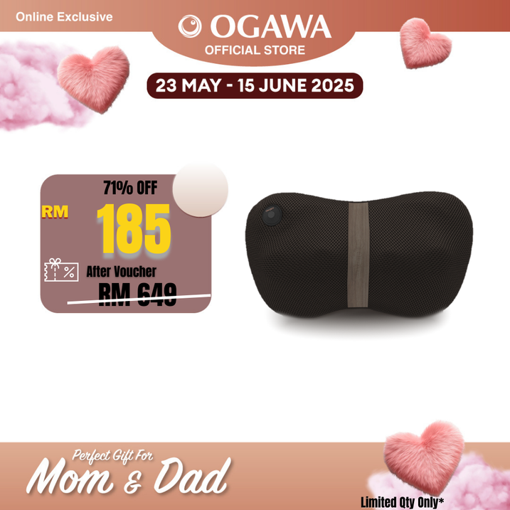 [Apply Code: 7TM12]OGAWA Mobile Shiatsu Lite Shiatsu Kneading Massage Pillow (Ashwood)*